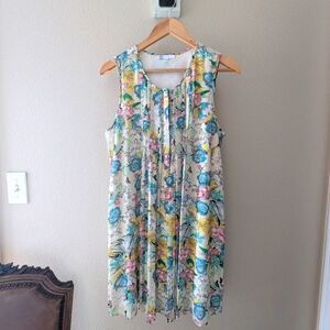 DR2 Daniel Rainn Floral Dress Pleated Flowy Women's Easter Dress Medium